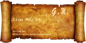 Gion Márk névjegykártya